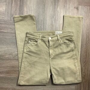 AG Jeans Mari Crop High Rise Slim‎ Straight Jeans Womens 27 Khaki Green Classy